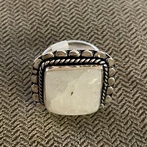 Sterling Silver White Quartz Ring